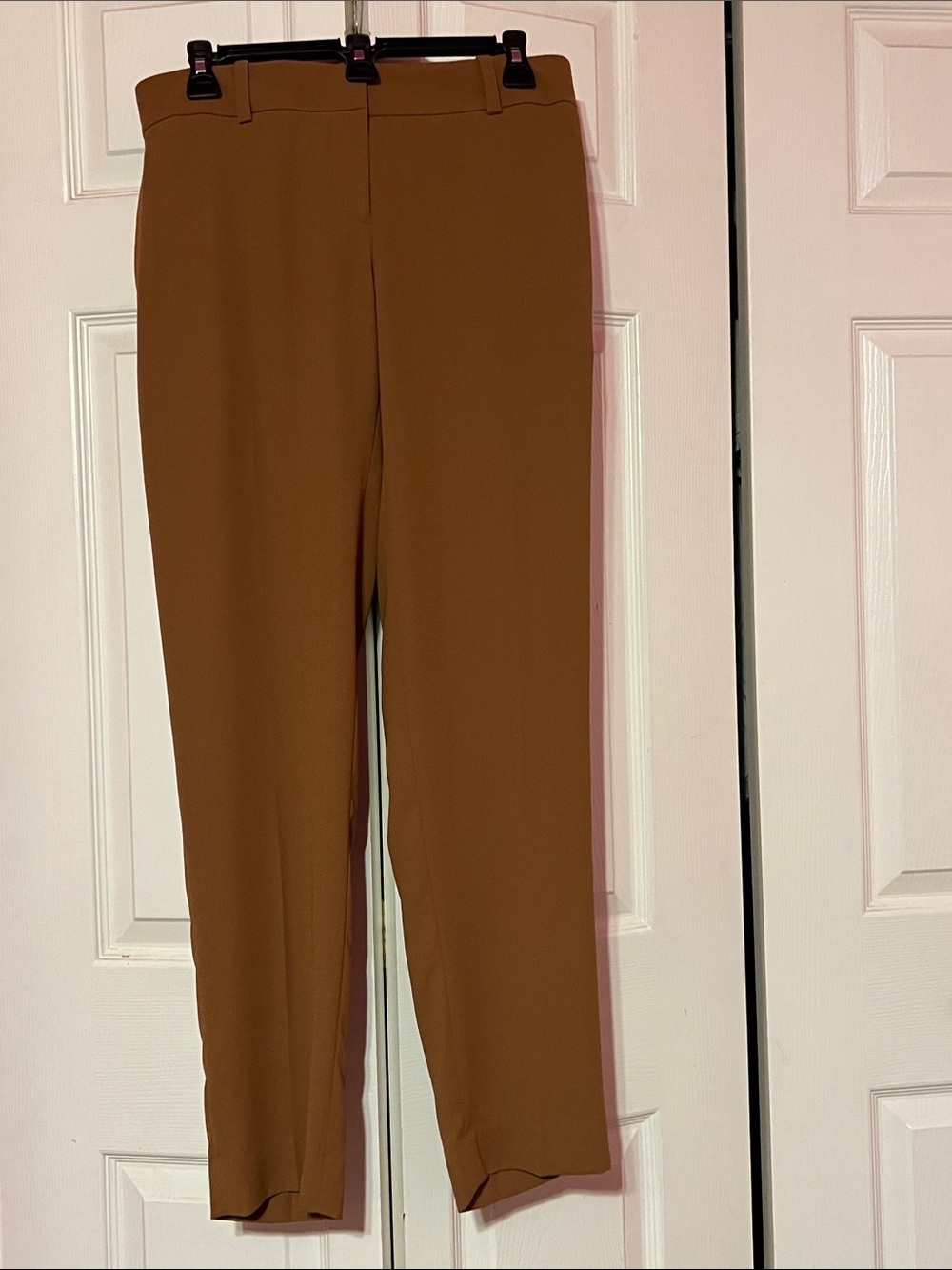LOFT Camel Straight-Leg Tailored Trousers Size 4